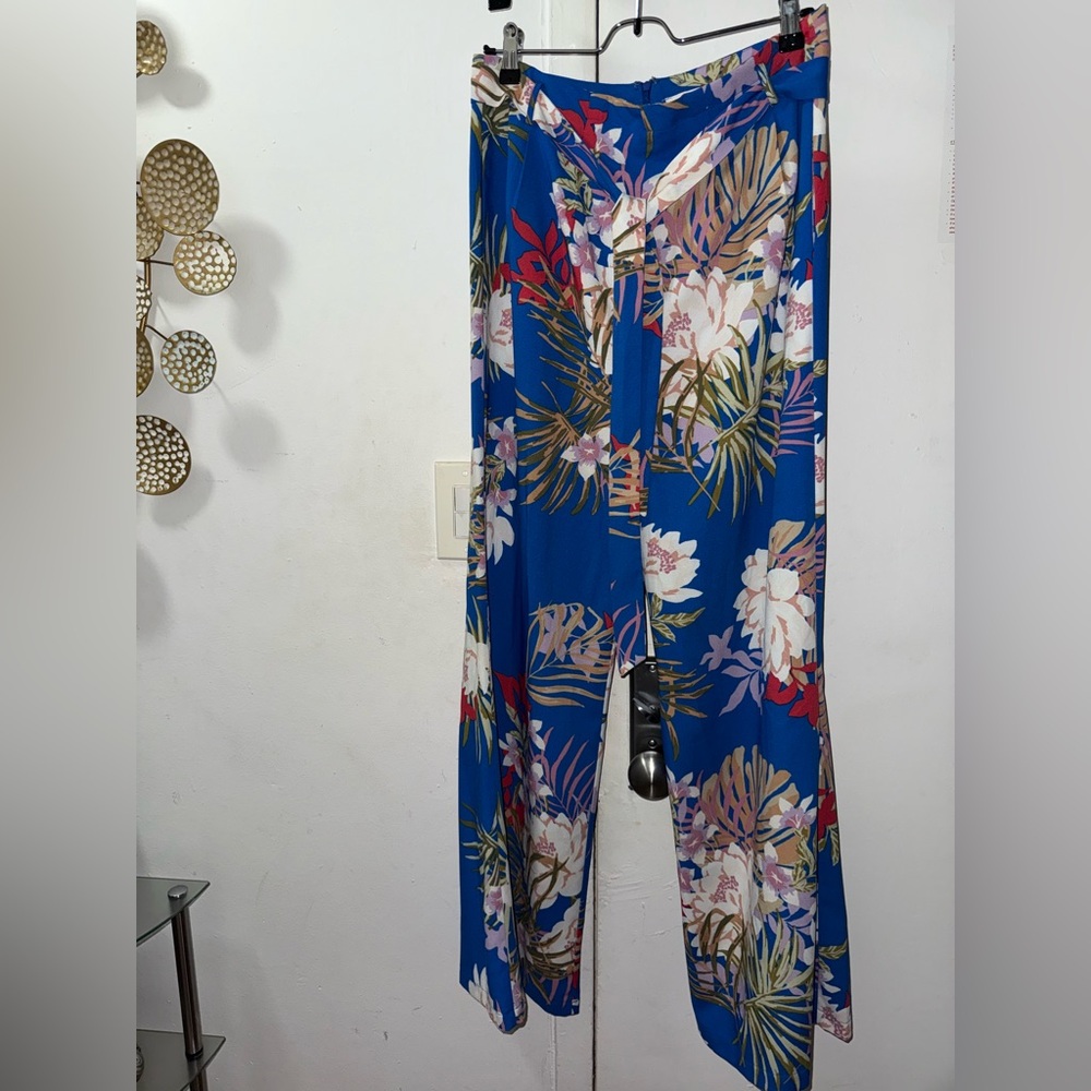 HYFVE Blue Floral Wide Leg Pants